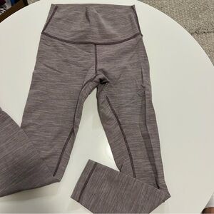 Lululemon Striped High-Waisted Heathered Leggings